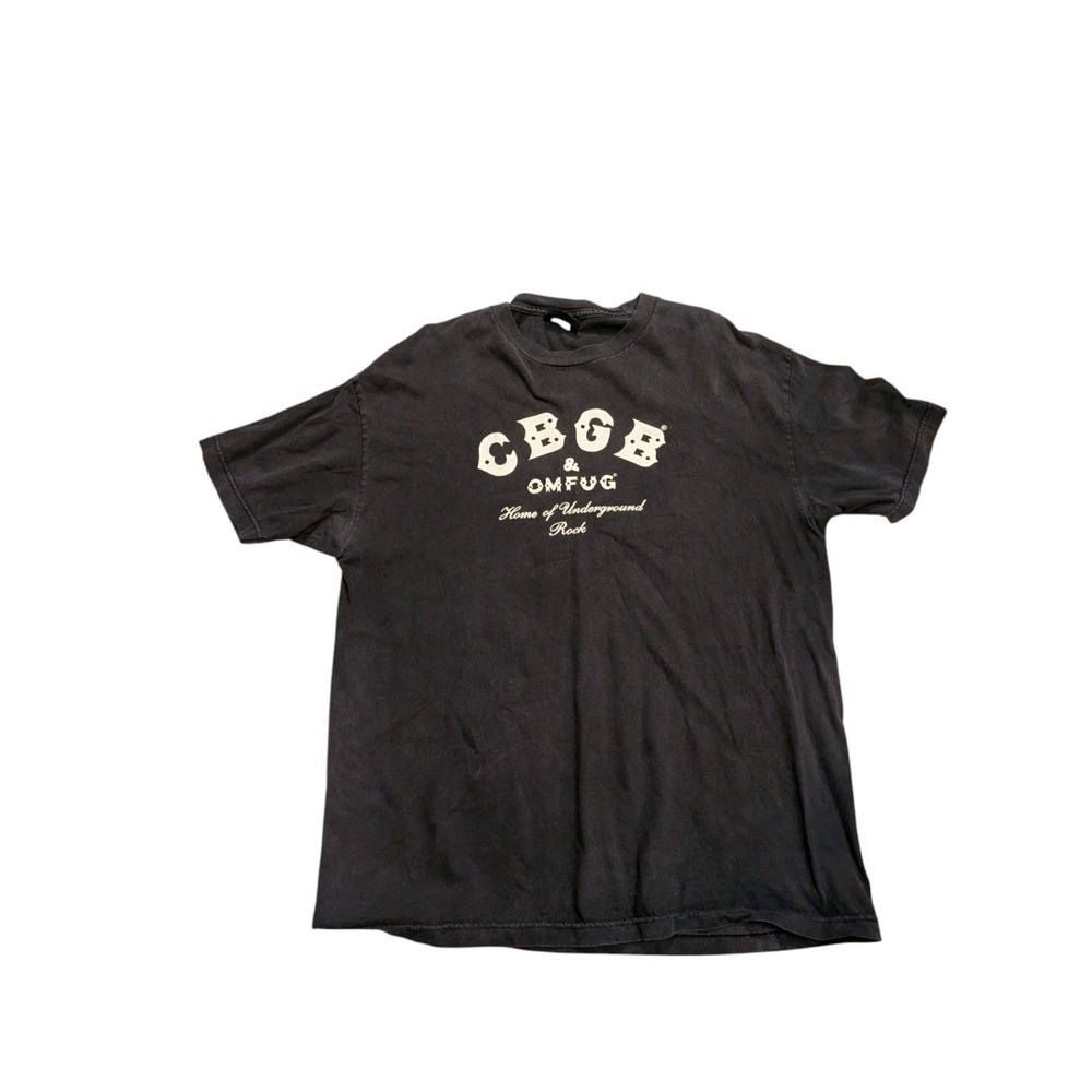 Vintage 1990s CBGB OMFUG Home of Underground Rock Black Tee XL Cotton